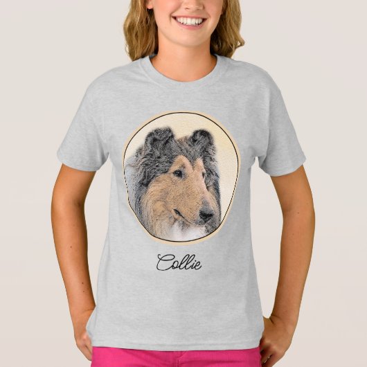 T-shirt Collie (Rough) Peinture - Joli Chien d'origine T- (Devant)