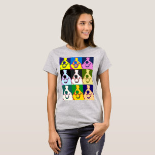 T-shirt Collier Retro Frontière Collie Pop Art Femmes