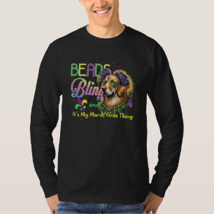 T-shirt Colliers Bling Golden Retriever Mardi Gras Carnava
