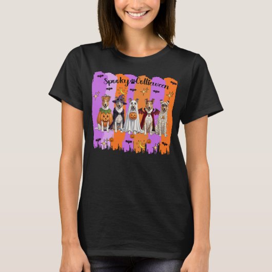 T-shirt Collies Halloween (Devant)