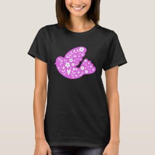 T-shirt Colombe de l'art populaire d'oiseau de printemps S