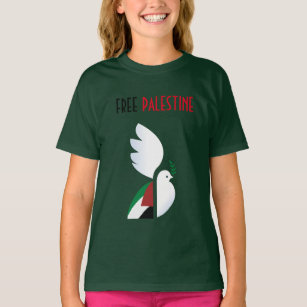 T-shirt colombe de paix avec le drapeau palestinien