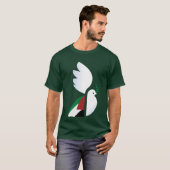 T-shirt colombe de paix avec le drapeau palestinien (Devant entier)
