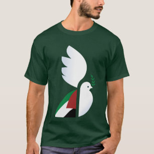 T-shirt colombe de paix avec le drapeau palestinien