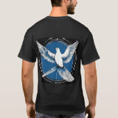T-shirt colombe de paix, noir blanc bleu (Dos)