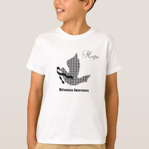 T-shirt Colombe de ruban de noir d'espoir - mélanome