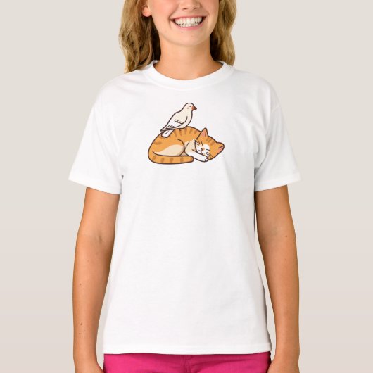 T-shirt Colombe et Chat (Devant)
