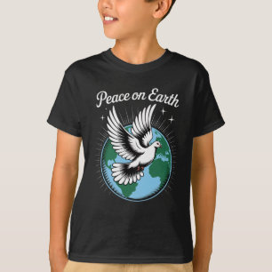 T-shirt Colombe et globe de la foi Paix sur Terre Noël Spi