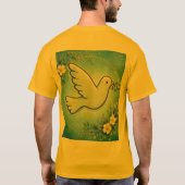 T-shirt Colombe paisible en fleurs. (Dos)
