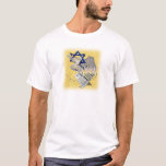 T-shirt Colombe, Tallit et Menorah A<br><div class="desc">Une belle conception combinant le Magen David,  une colombe,  Tallit et Menorrah avec un arrière - plan coloré.</div>