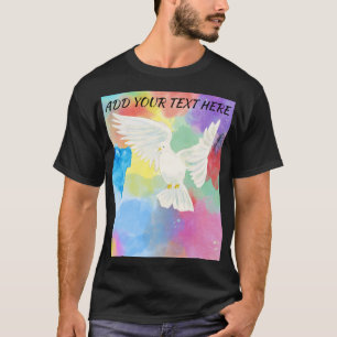 T-shirt Colombe Tranquille Colorée Splash d'Été pour Mari