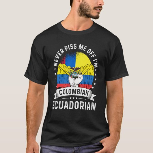 T-shirt Colombia Flag Ecuador Grown Humor Citizen Pride (Devant)