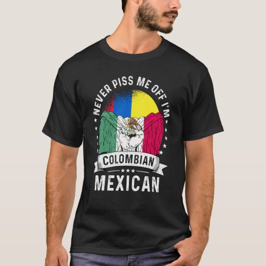 T-shirt Colombia Flag Mexico Grown  Humor Citizen Pride (Devant)