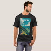T-shirt Colombia Illustration Travel Art Vintage (Devant entier)