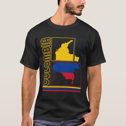 T-shirt Colombia Map Shirt, Colombia Tee, Don Pour (Devant)