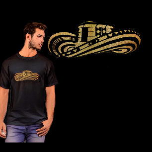 T-shirt Colombian Sombrero Vueltiao in Gold Leaf
