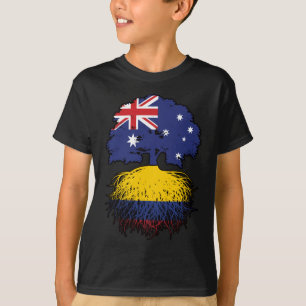 T-shirt Colombie Colombie Australie Australie racine d'arb