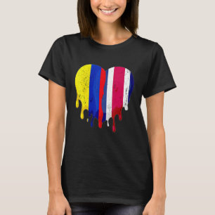 T-shirt Colombie Costa Rica Drapeau Coeur Citoyen Grown Pa