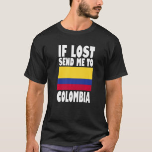 T-shirt Colombie Drapeau design Si perdu envoyez-moi en Co