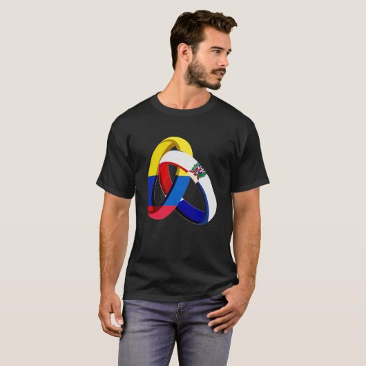 T-shirt Colombie Drapeau dominicain Grown Ring Mariage (Devant entier)