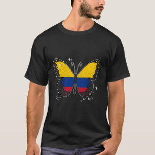 T-shirt Colombie Drapeau Fière Papillon hispanique colombi