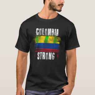 T-shirt Colombie Forte Distressed Drapeau Fierté colombien