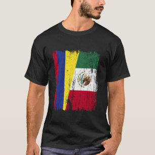 T-shirt Colombie Mexique Demi Drapeau Colombien Mexicain P