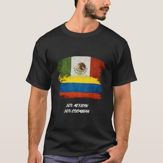 T-shirt Colombie, Mexique, mélange, mélange, drapeau, fier (Devant)