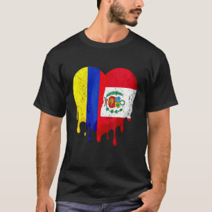 T-shirt Colombie Pérou Drapeau Coeur Citoyen Grown Patriot