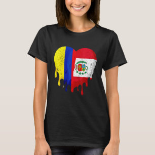 T-shirt Colombie Pérou Drapeau Coeur Citoyen Grown Patriot