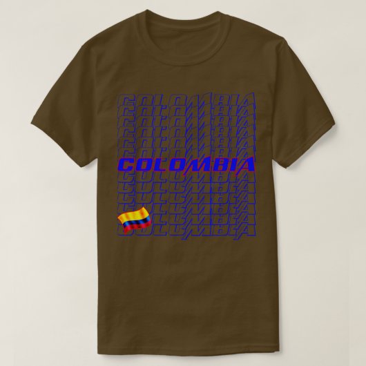 T-shirt Colombie Texte en cascade (Design devant)