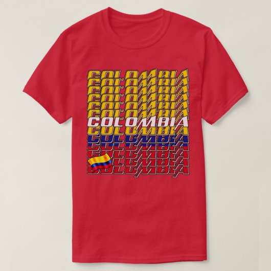 T-shirt Colombie Texte en cascade 4 (Design devant)