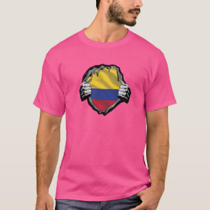 T-shirt Colombie vintage Fierté Drapeau Colombien Retro He