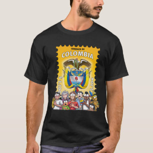 T-shirt colombien avec un drôle de timbre du boucl