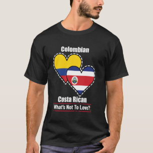 T-shirt Colombien Costaricien Cœur Drapeaux Qu'est-ce qu'o