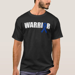 T-shirt Colon Cancer Guerrier T Chemise Bleu foncé Sensibi