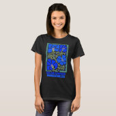 T-shirt Colon Cancer Sensibilisation Boho Blue Flower (Devant entier)