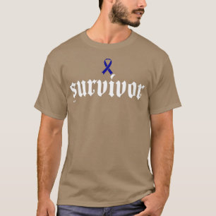 T-shirt Colon Cancer Sensibilisation Survivante Blue Ribbo