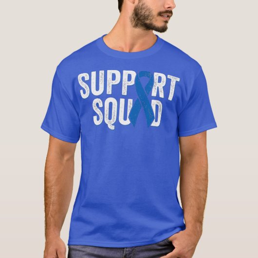 T-shirt Colon Cancer Support Squad Blue Colorectal (Devant)