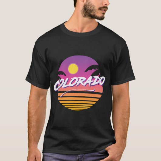 T-shirt Colorado 1980S Style Coucher de soleil Décontracté (Devant)