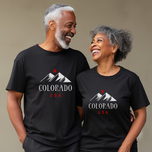 T-shirt Colorado cool USA Monts avec Star Dark Color