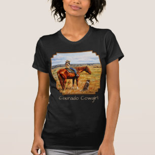 T-shirt Colorado Cowgirl sur Cattle Horse