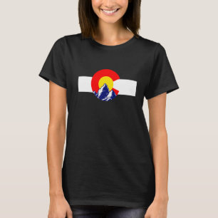 T-shirt Colorado Denver Carte Drapeau Co Souvenir Mountain