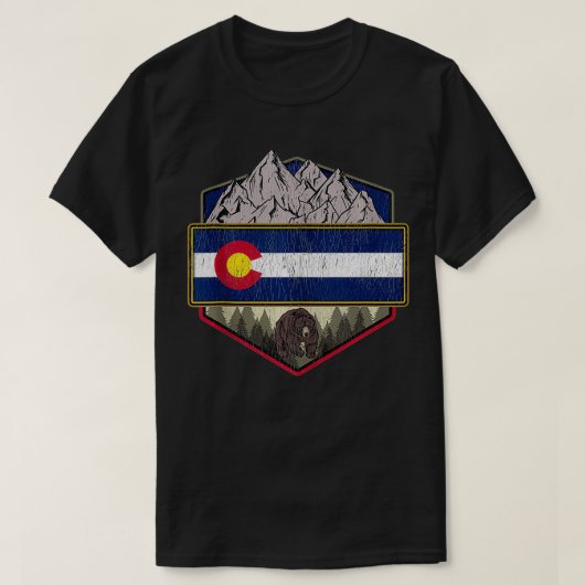 T-shirt Colorado Drapeau Randonnée (Design devant)