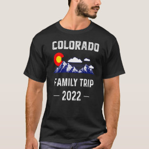 T-shirt Colorado Famille Voyage 2022 Denver Carte Drapeau