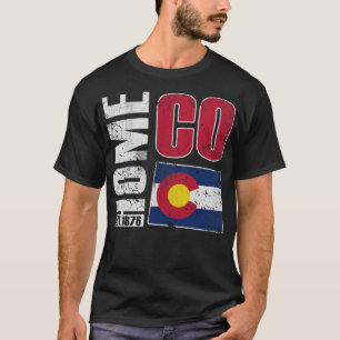 T-shirt Colorado Home CO 1876 Drapeau d'Etat