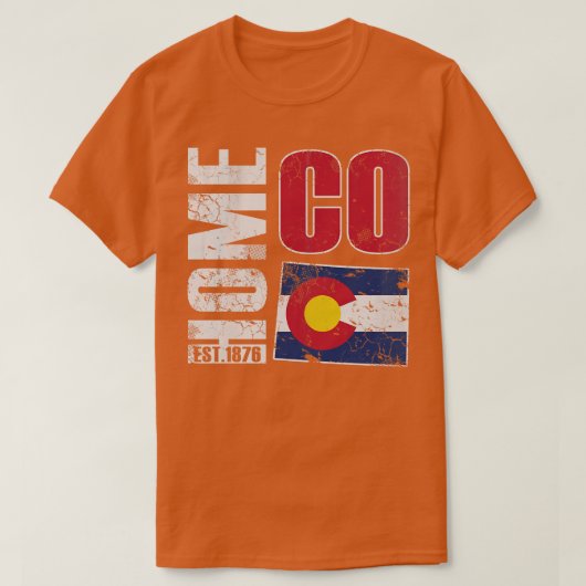 T-shirt Colorado Home CO 1876 Drapeau d'Etat (Design devant)