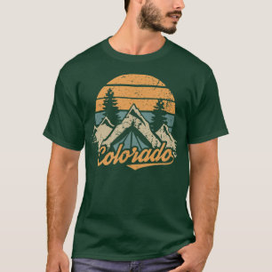 T-shirt Colorado Retro Montagnes Vintages Nature Randonnée