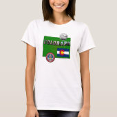 T-shirt Colorado Texte, Drapeau, Sceau, Trimestre, Carte (Devant)