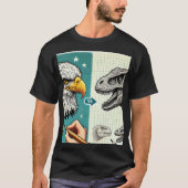 T-shirt colorant tête d'aigle et dinosaure (Devant)